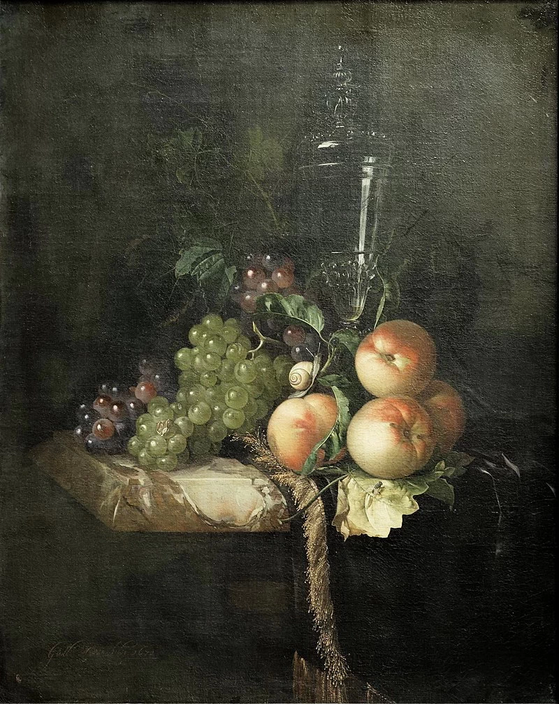 Natura morta con frutta, uva, pesche e bicchiere alto - Louvre